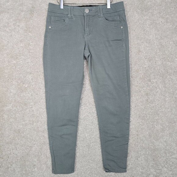 Democracy Jeans Womens‎ 8 Green Skinny Ab Technology Stretch Pants Soft Neutral - Picture 1 of 12